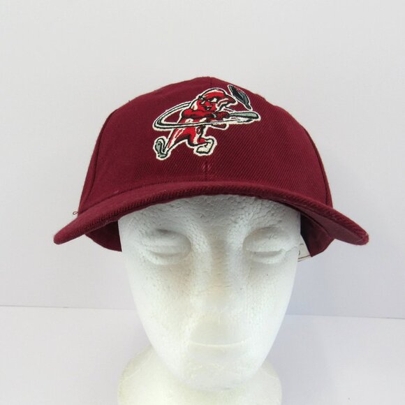 Macon Bacon Embroidered Logo Men's Burgundy Adjustable Strap Back Cap Hat - Picture 2 of 8